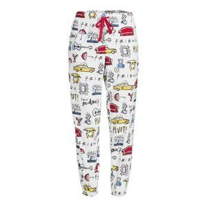 NWT Friends Vivid White Pajama Sleep Jogger Pants - 2X